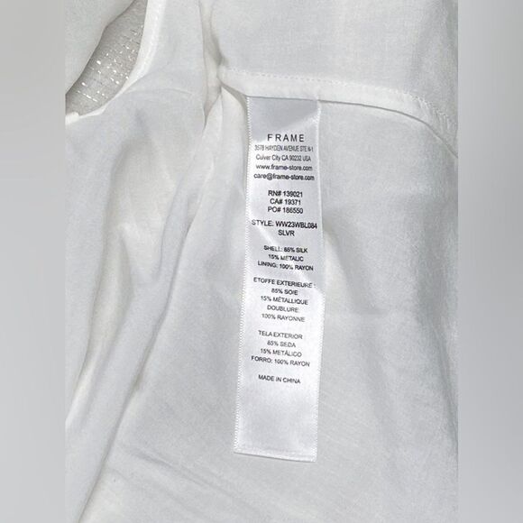 Frame Silk-Blend Long-Sleeve Blouse size S - Picture 14 of 16